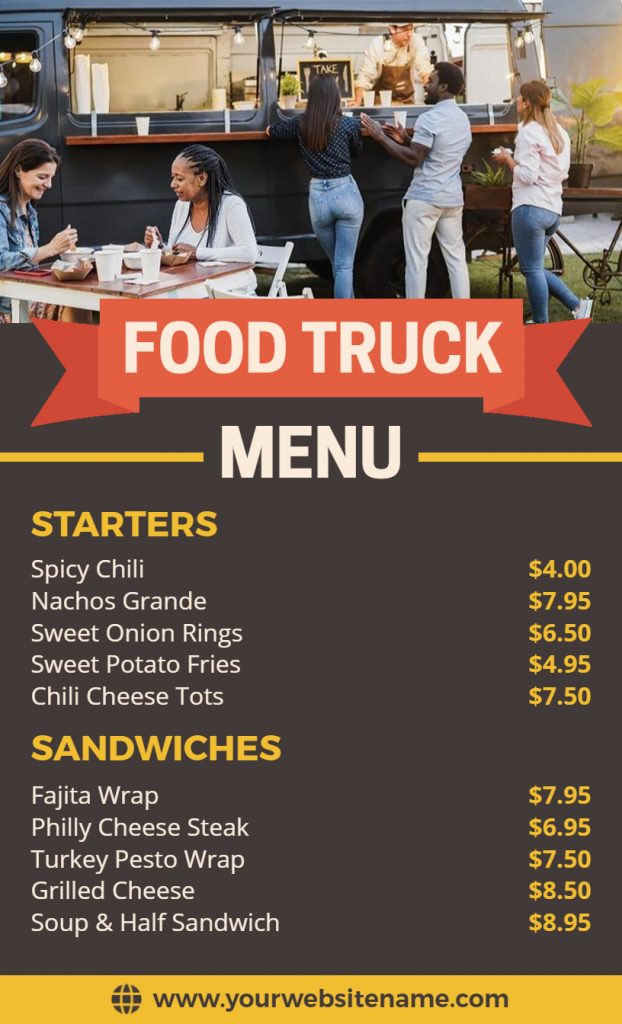 How To Design A Food Truck Menu Using Templates Photoadking 