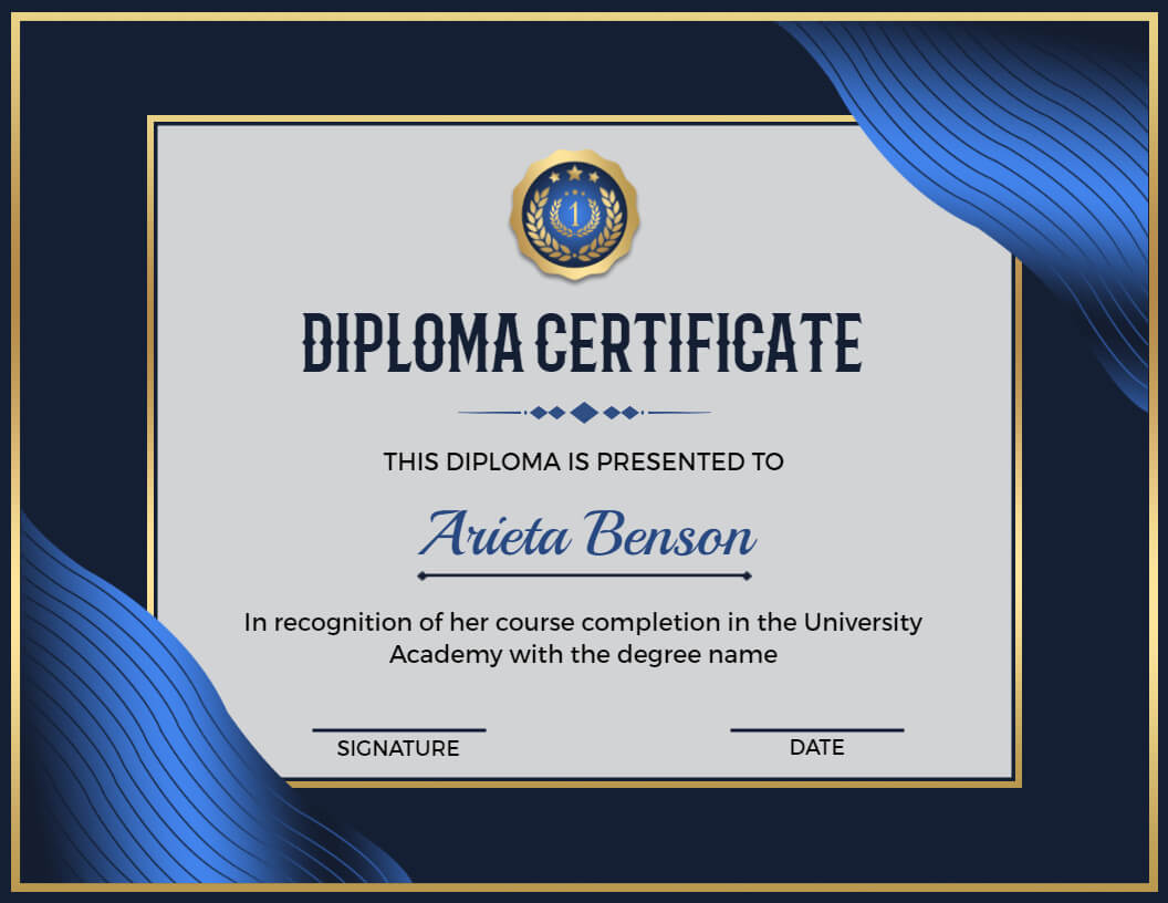 Diploma Certificate Sample