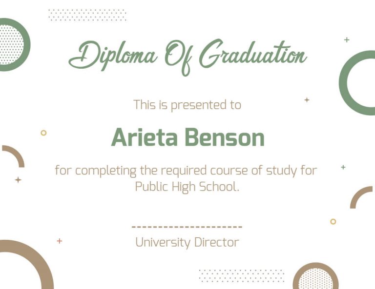 Diploma Certificate Sample