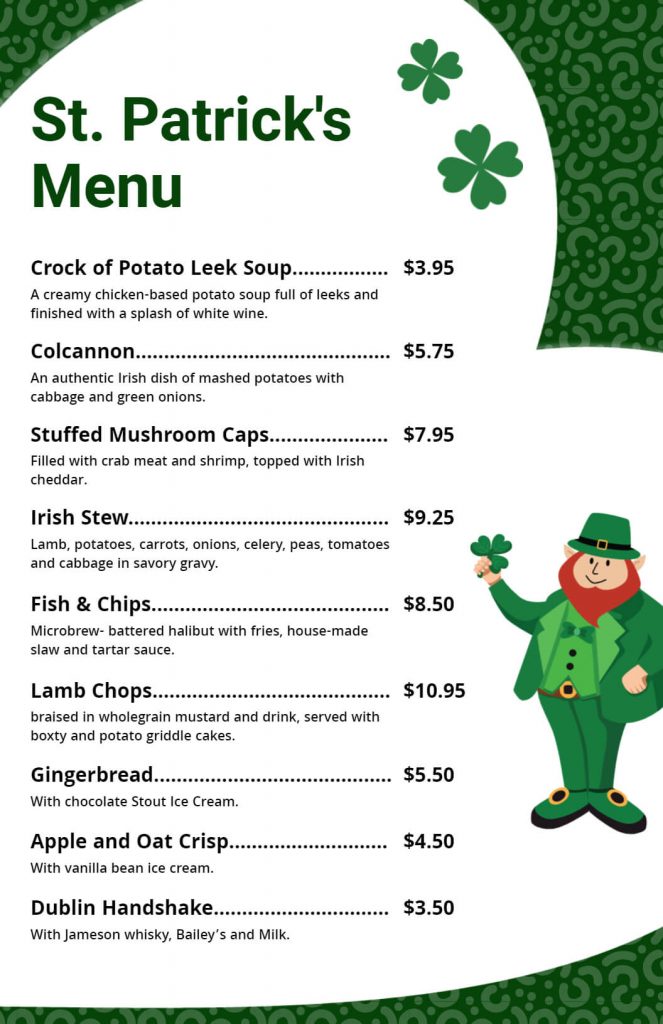 Irish Cuisine template