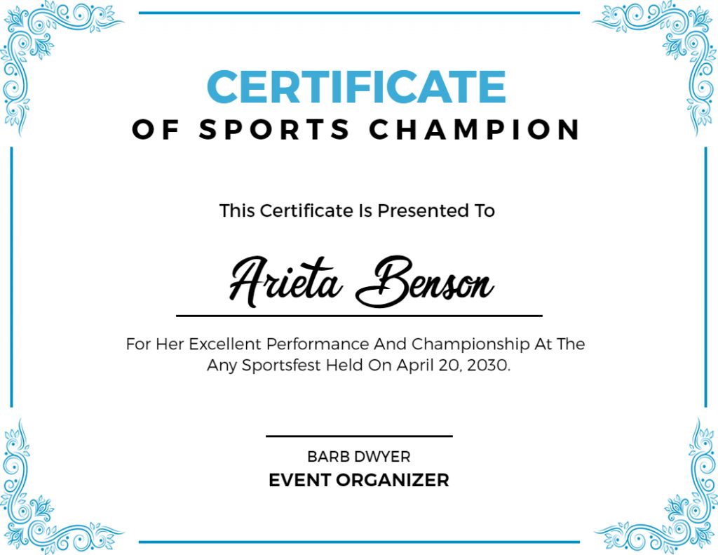 Excellent Basketball Performance Certificate