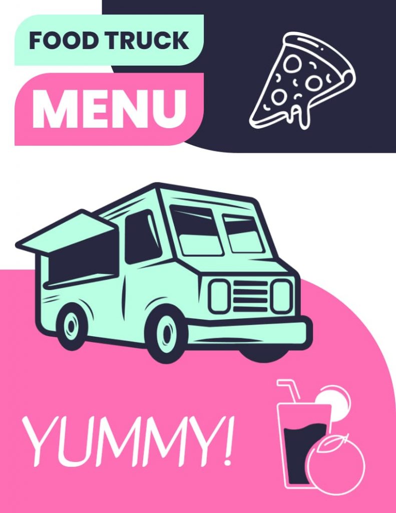 eye-catchy food truck menu template