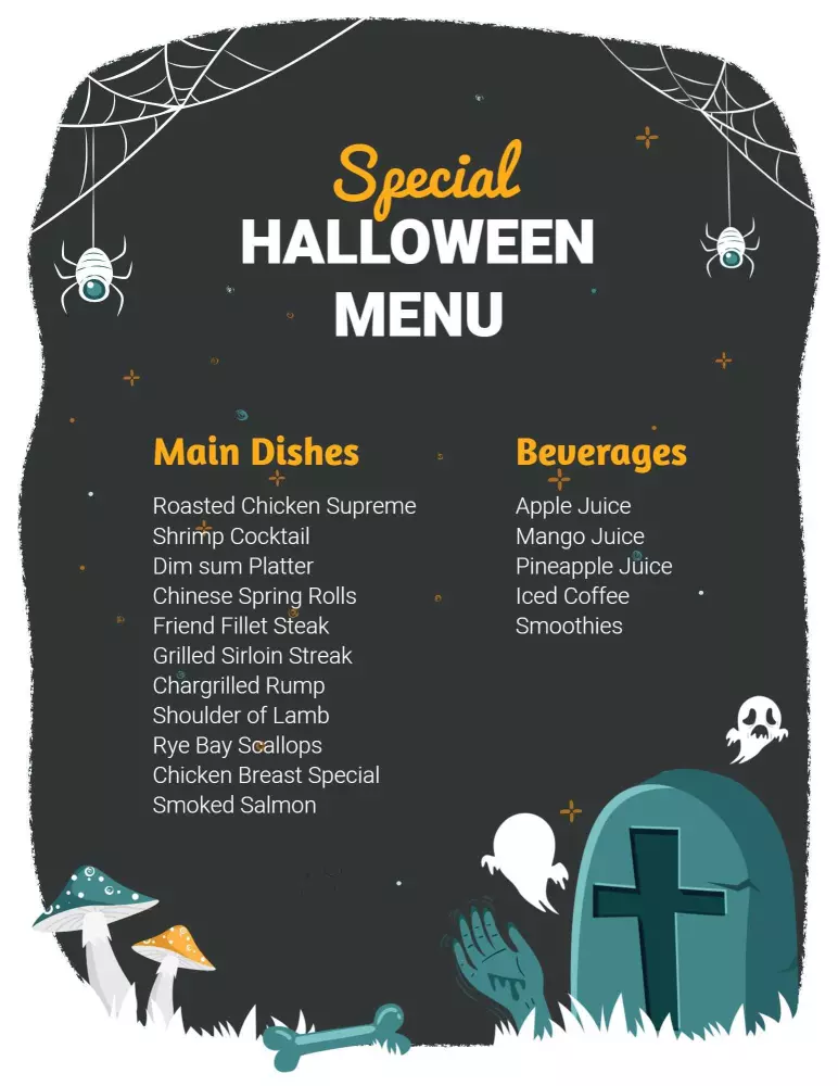  Creepy Crawly Halloween Menu templates