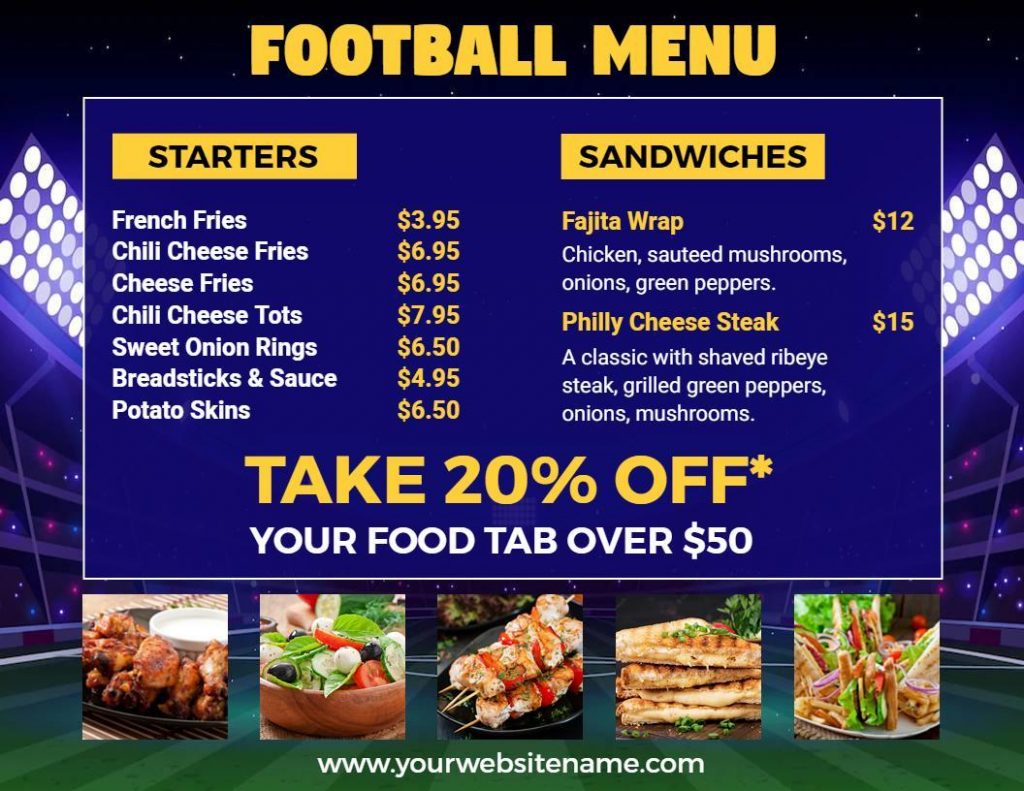 football menu