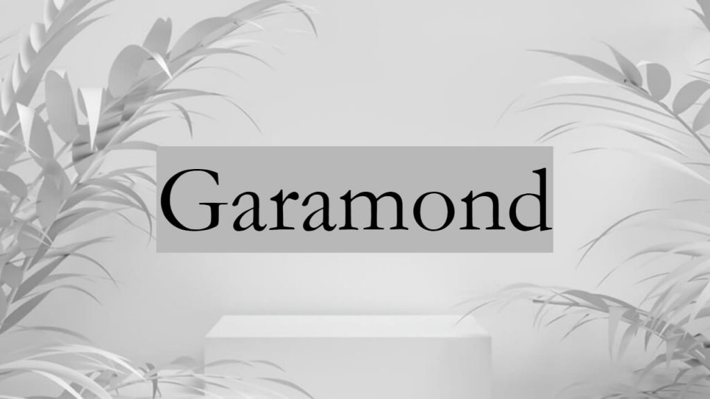 garamond font gift card