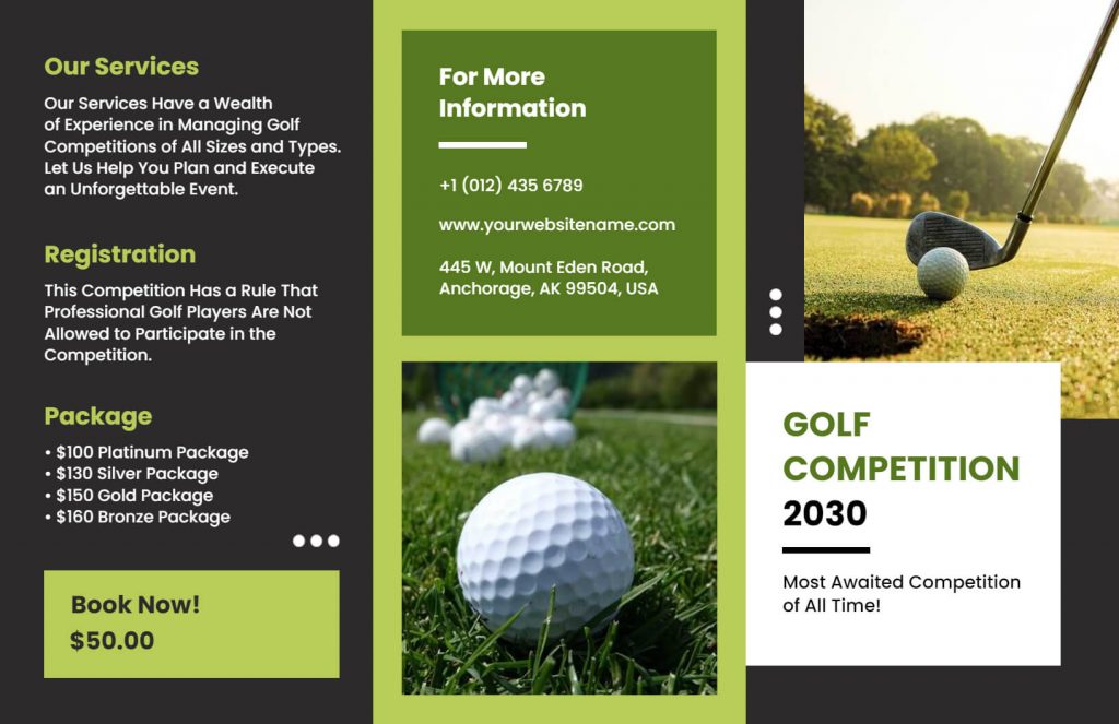 golf competition brochure