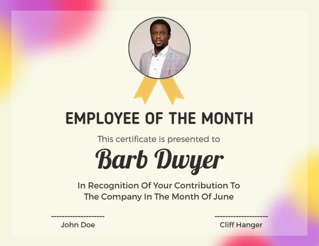 Grainy Employee of the Month Certificate