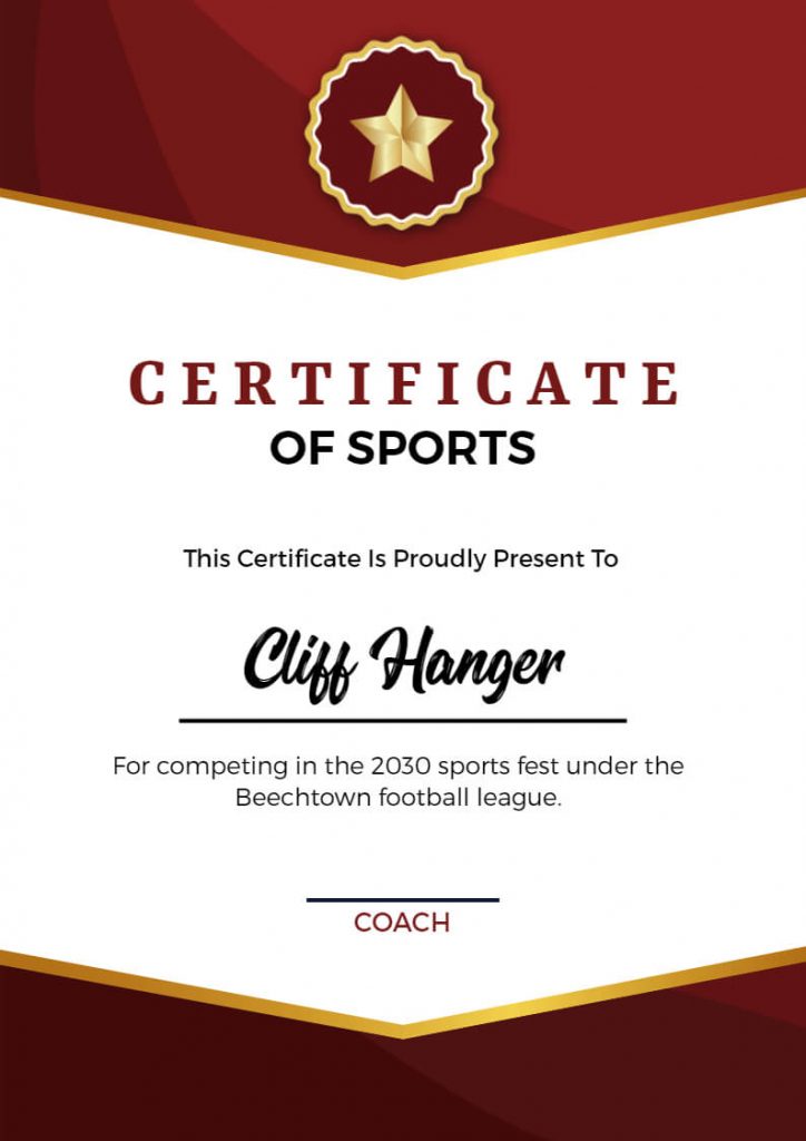 gradient background sports certificate