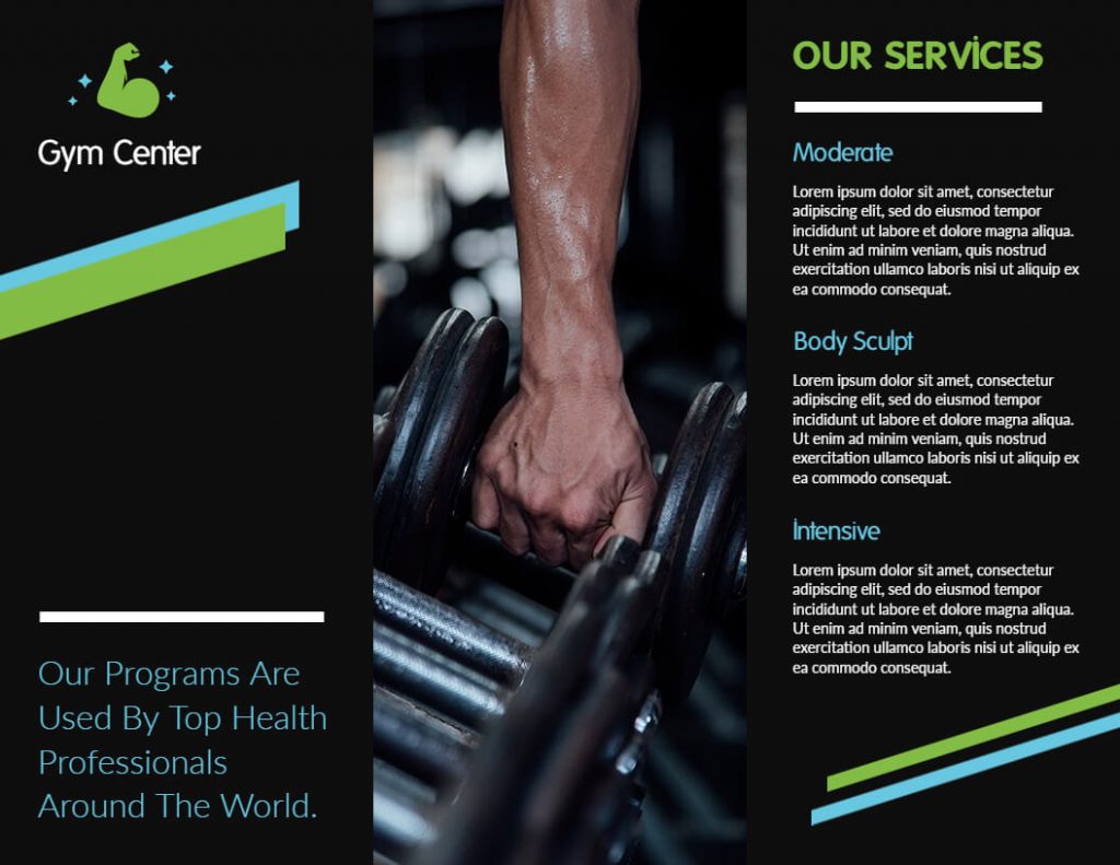gym services brochure template