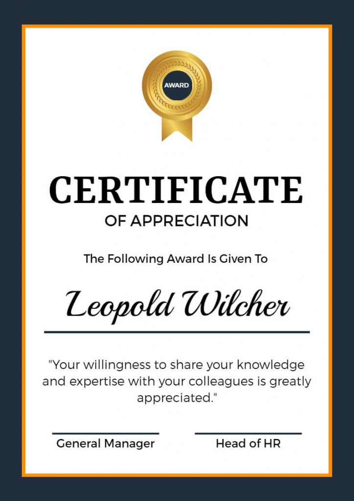 Simple Background for Certificate of Appreciation