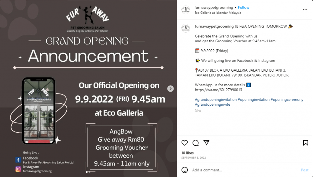 Fun Away Grand Opening Invitation Sample Instagram Post