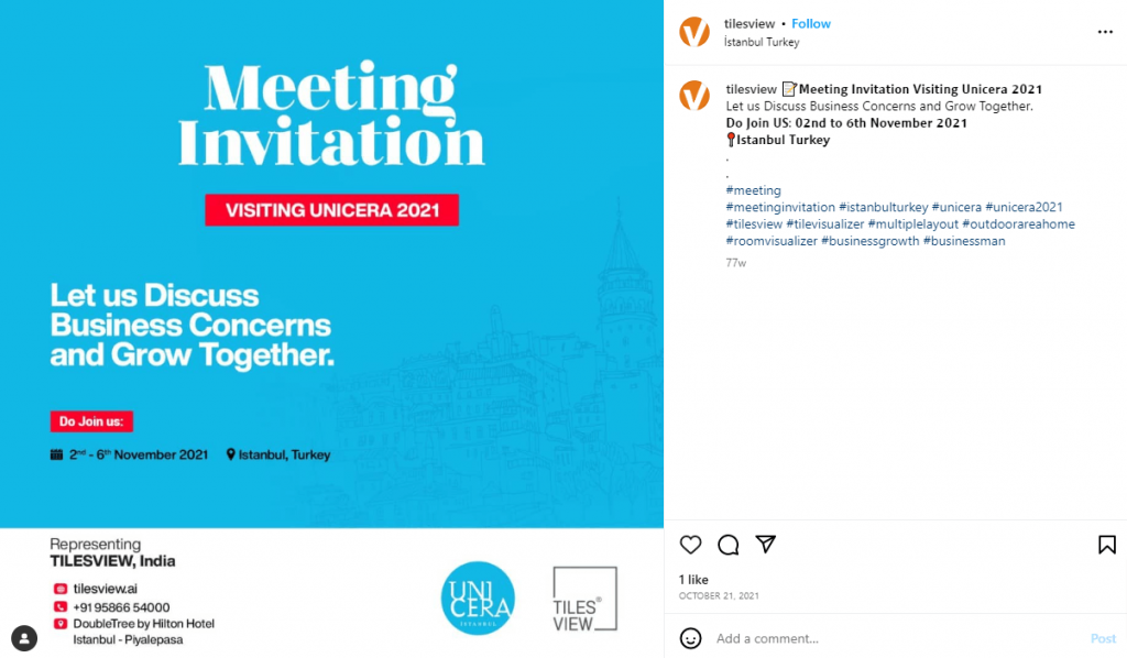 Tiles View Meeting Invitation Sample Instagram Post