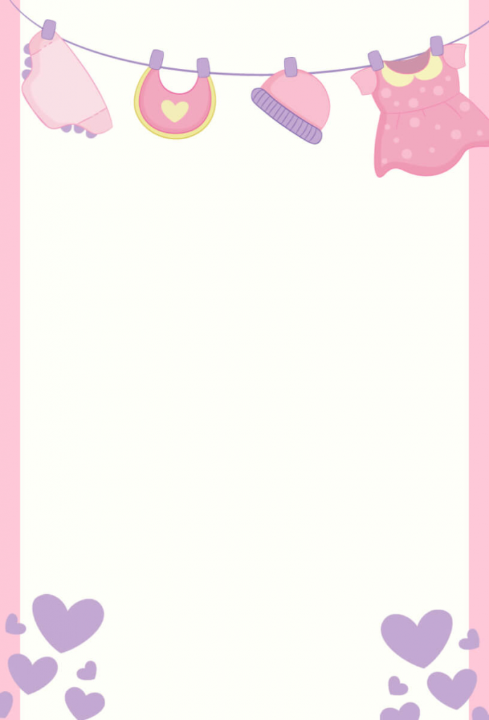 A background with baby clothes Invitation Card