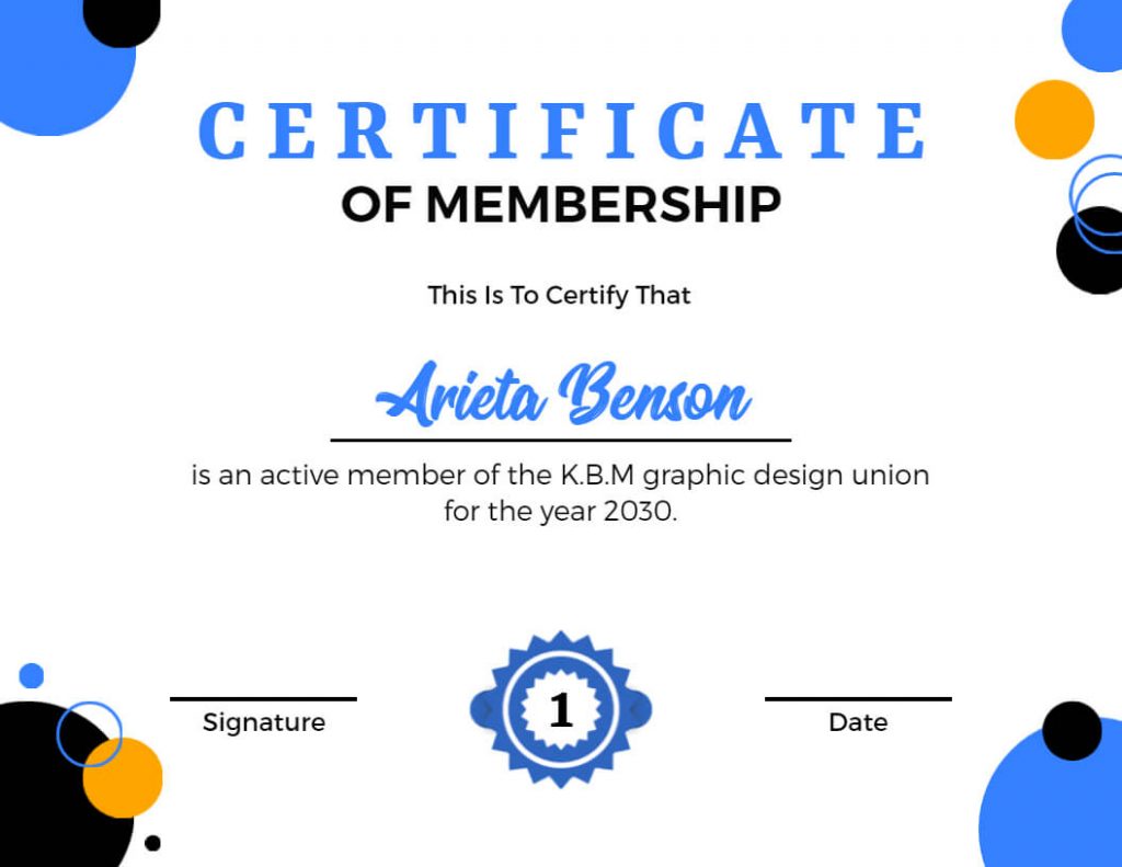 Graphic Design Union Certificate Template