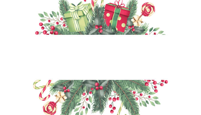 Holly Leaves & Berries Christmas Gift Card Background