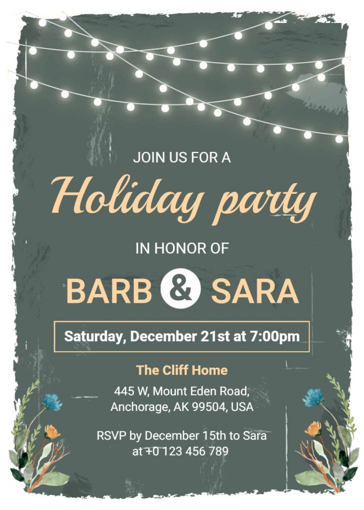 Holiday Party Invitations Examples