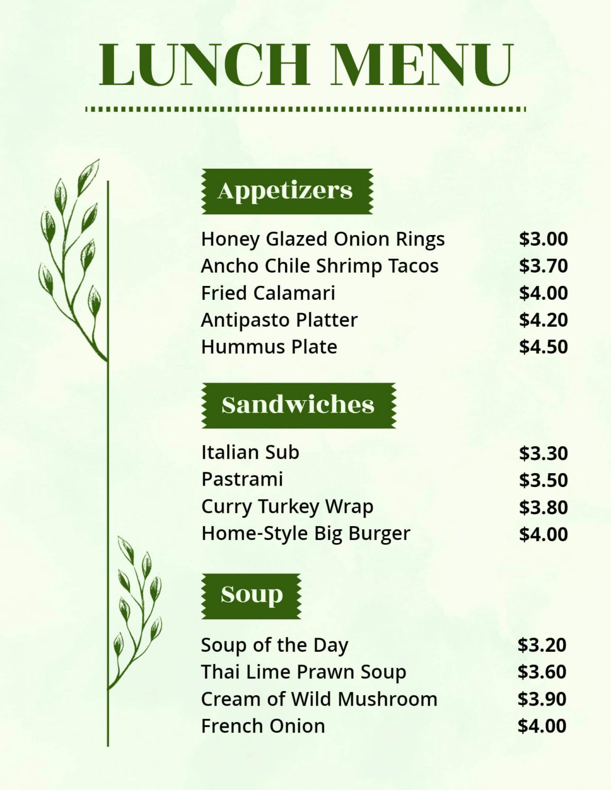 How to Design a Lunch Menu Using Templates?