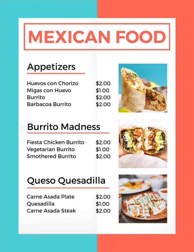 keep Mexican menu simple