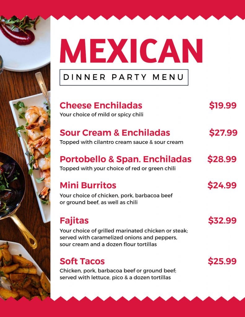 Use mexican inspired fonts in menu