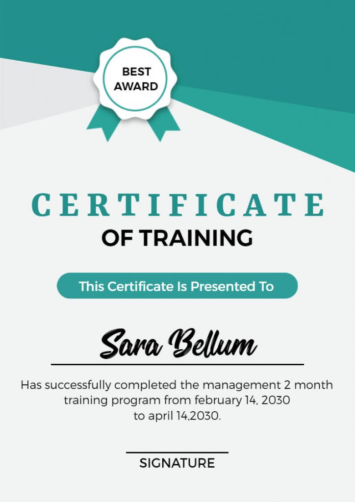 management training certificate 