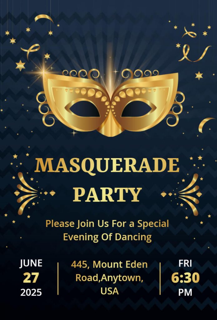 Stylish Masquerade Party Invitation Ideas