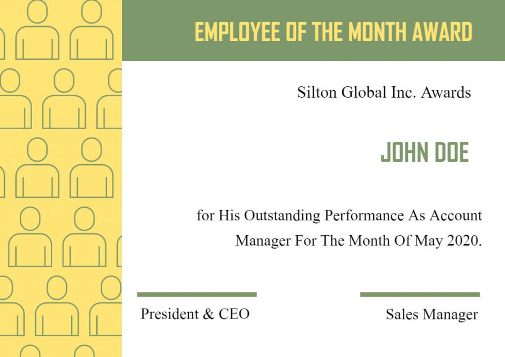 Minimalist Employee of the Month Certificate