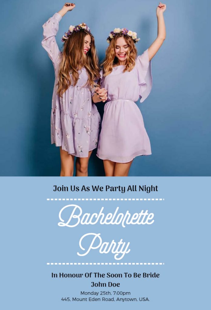 Minimal Creative Bachelorette Party Invitation