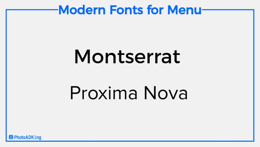 modern font for menu