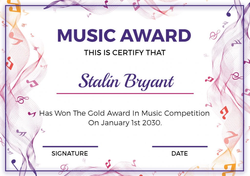 Musical Certificate Border Design