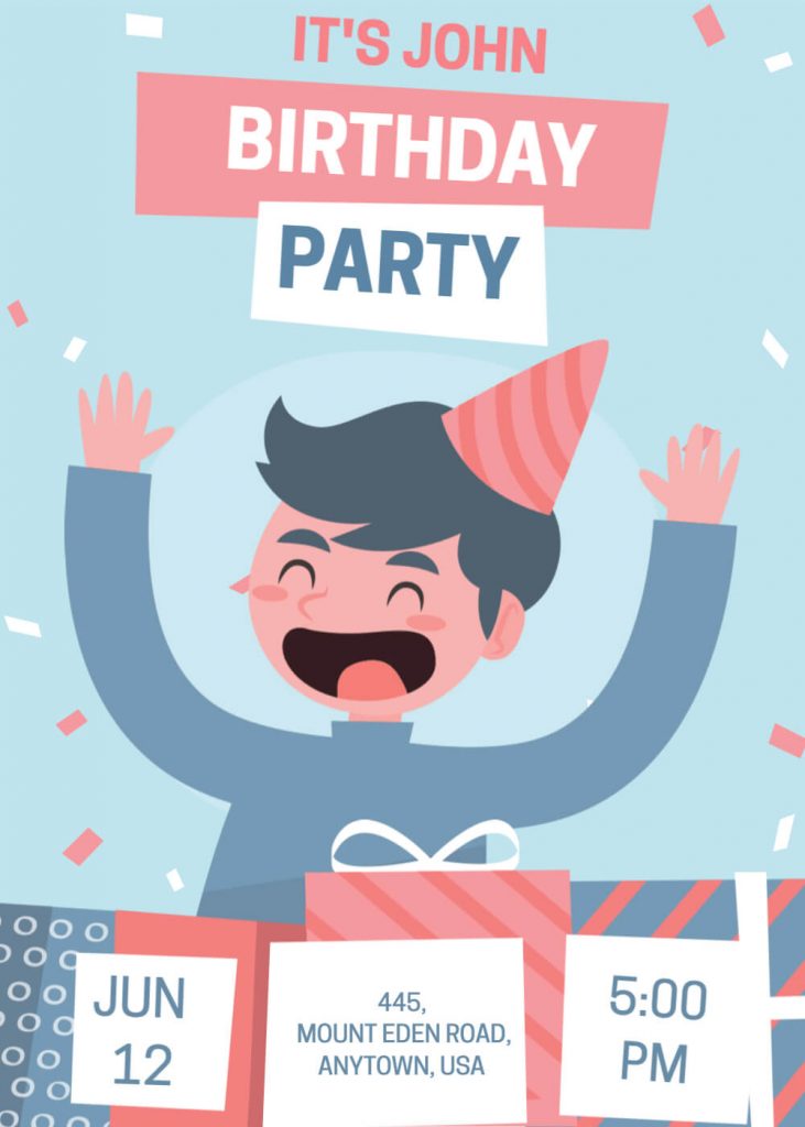 Cartoon Creation Birthday Party Invitation