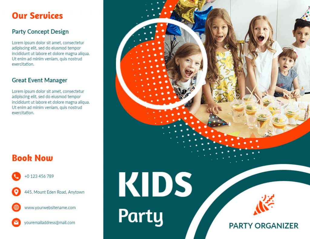 kids party brochure examples