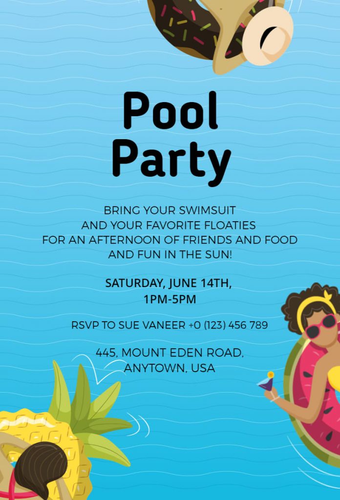 Illustrative Pool Party Invitation Ideas