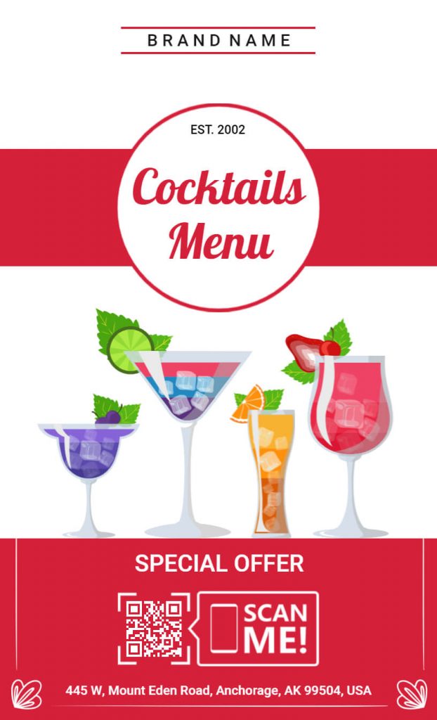 QR code cocktail menu