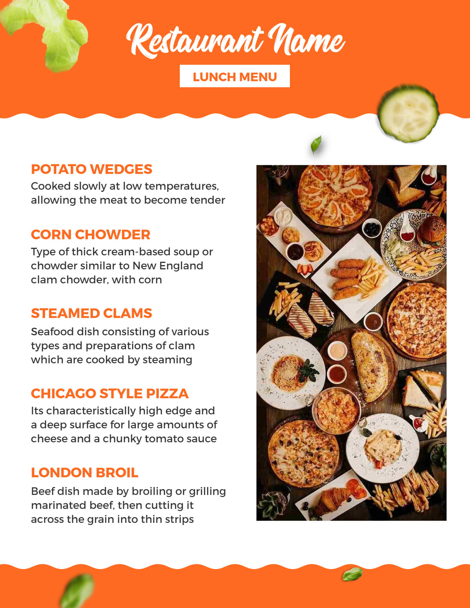 Lunch Menu Design Ideas, Examples & Samples