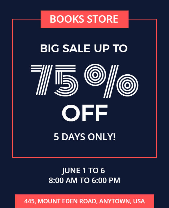 Book Store Sale Poster