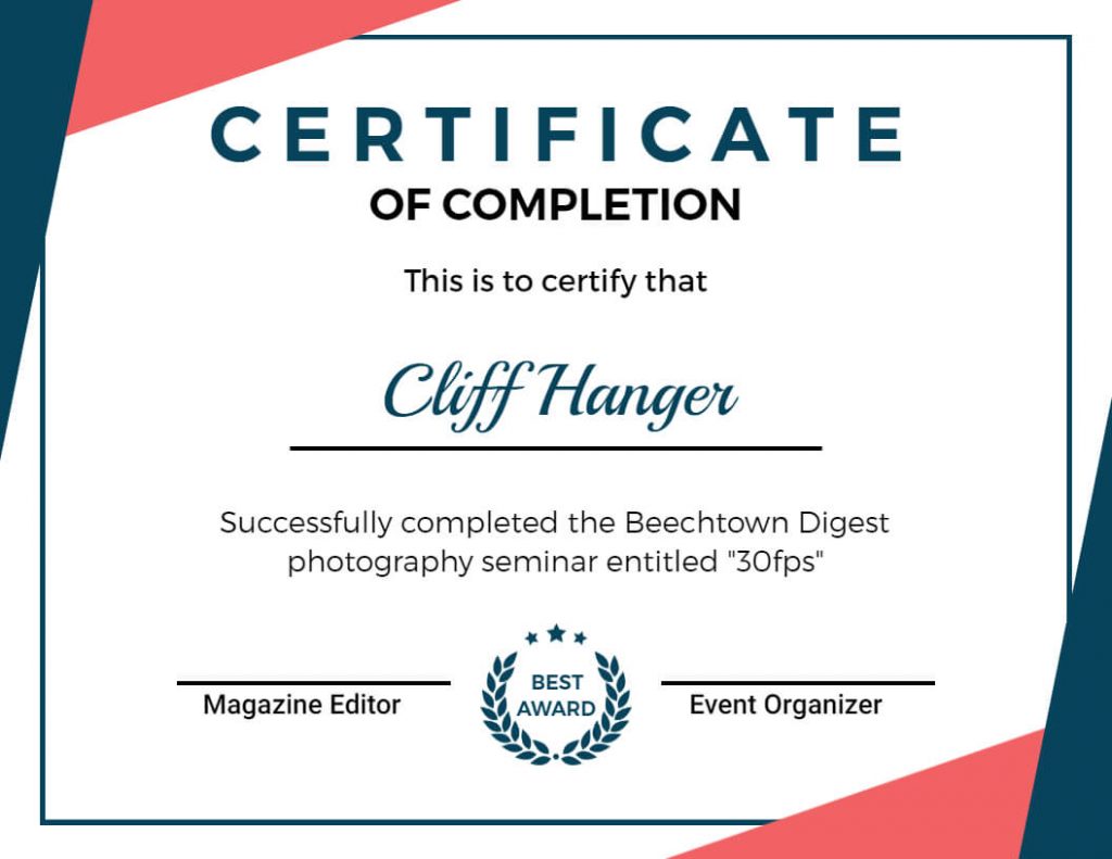 Completion Certificate Sample Completion Certificate Sample