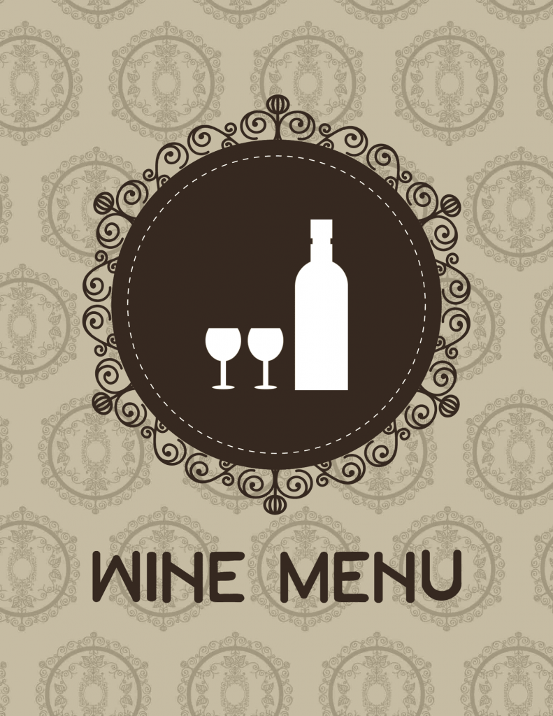 special selection wine menu template