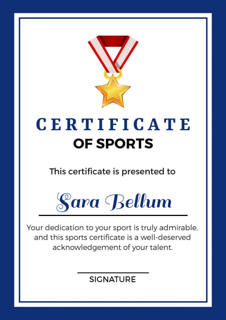 Sports Certificate Ideas & Types