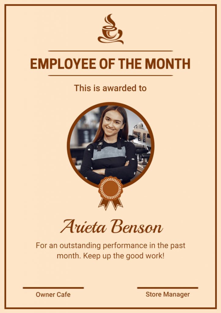 Tequila Employee of the Month Certificate