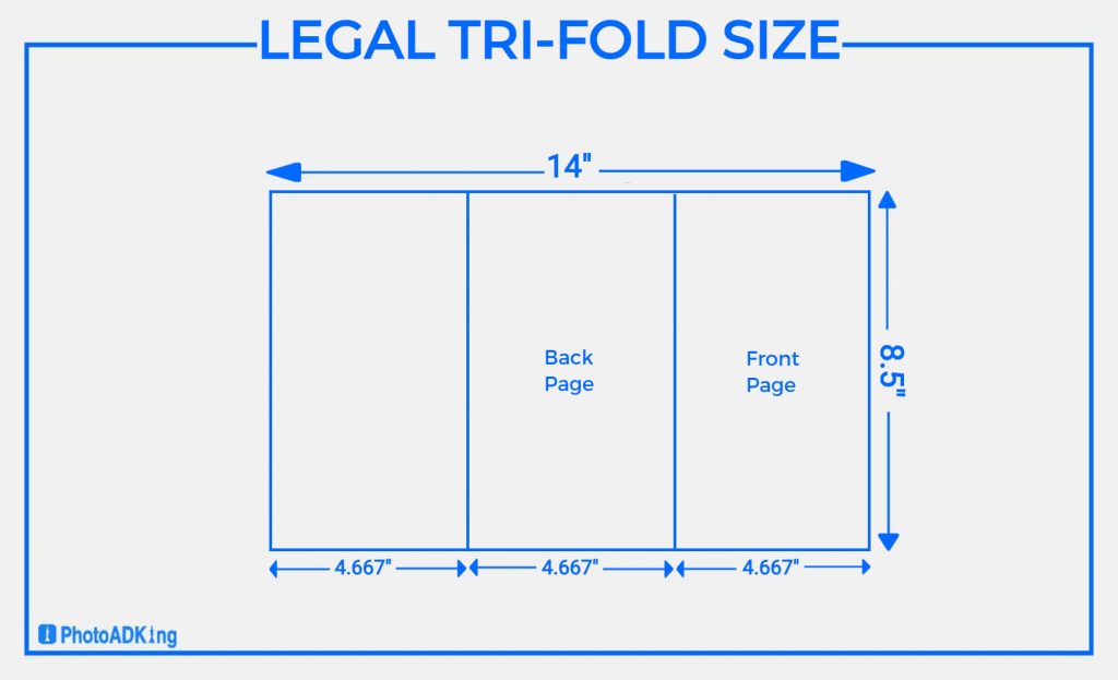 legal tri-fold brochure size
