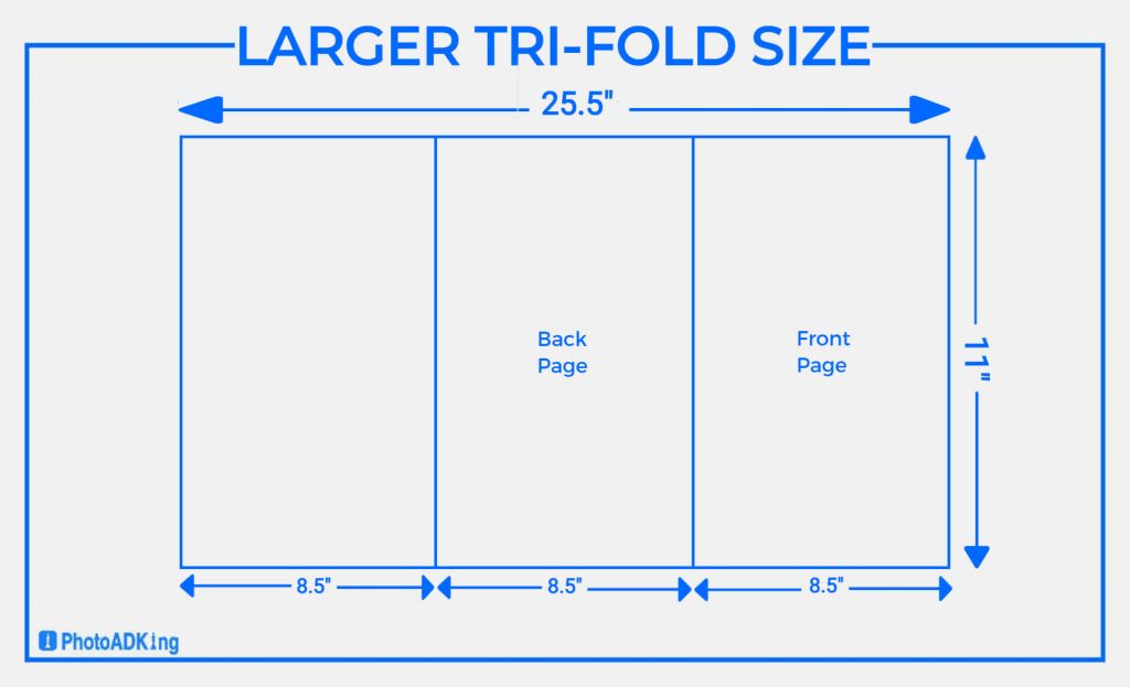 larger tri-fold brochure size