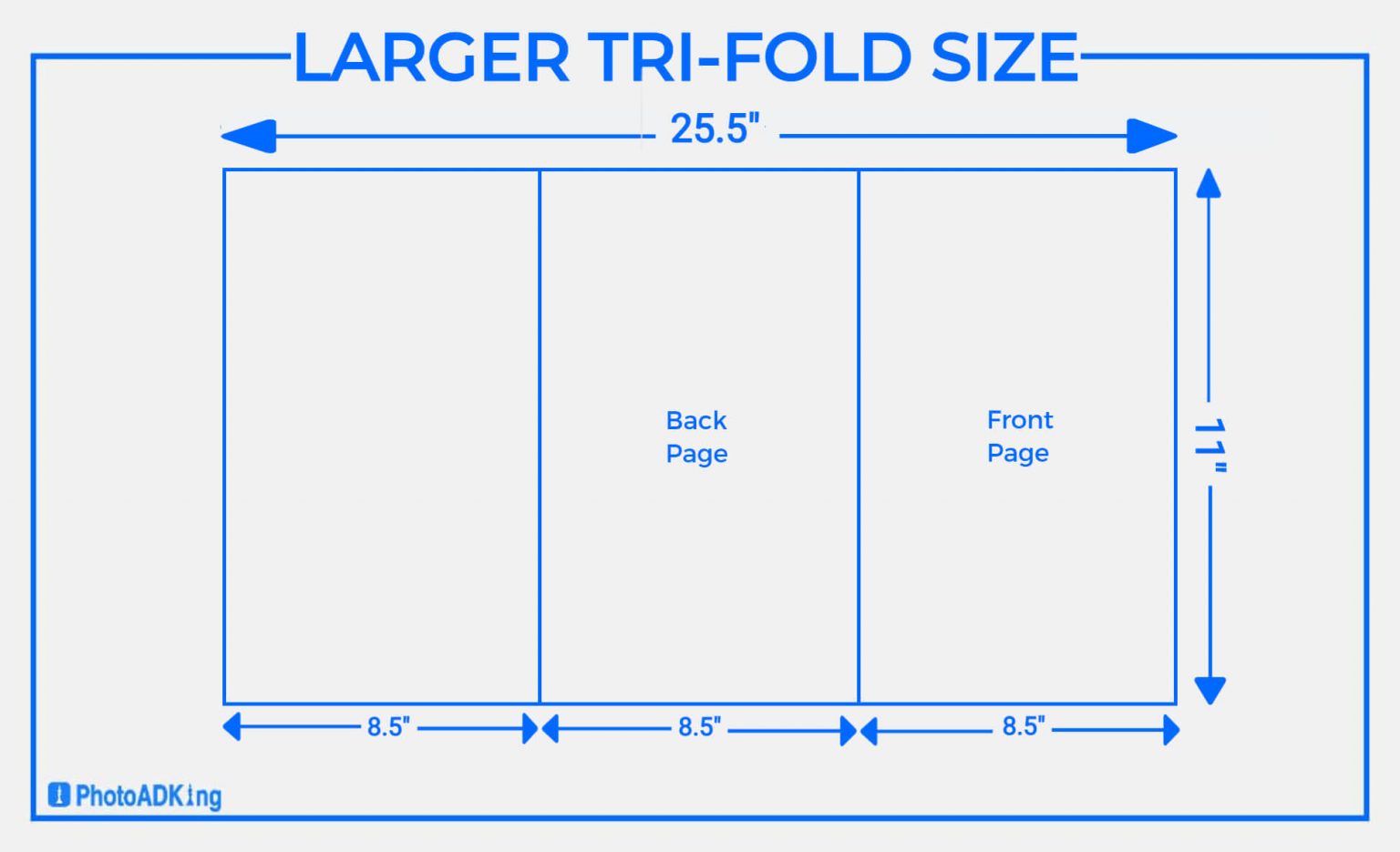 Tri-Fold Brochure Size