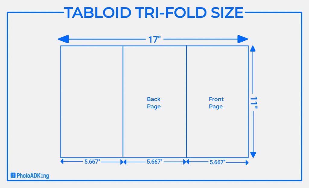 Tri Fold Brochure Size