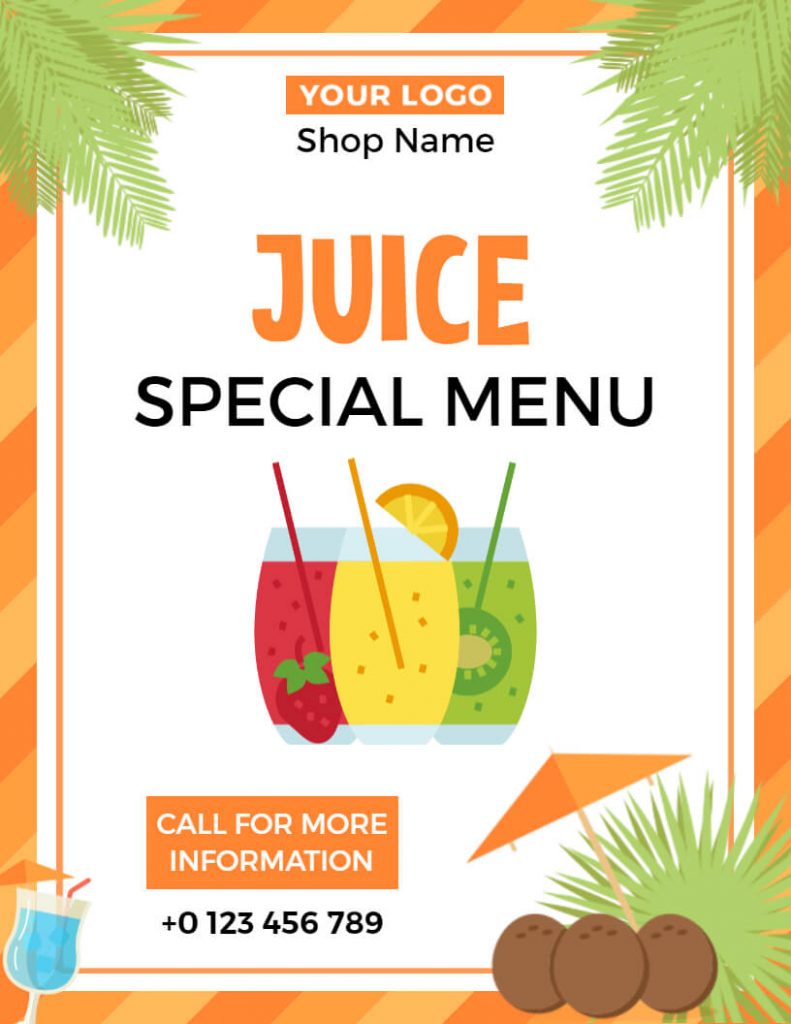 tropical cocktail menu