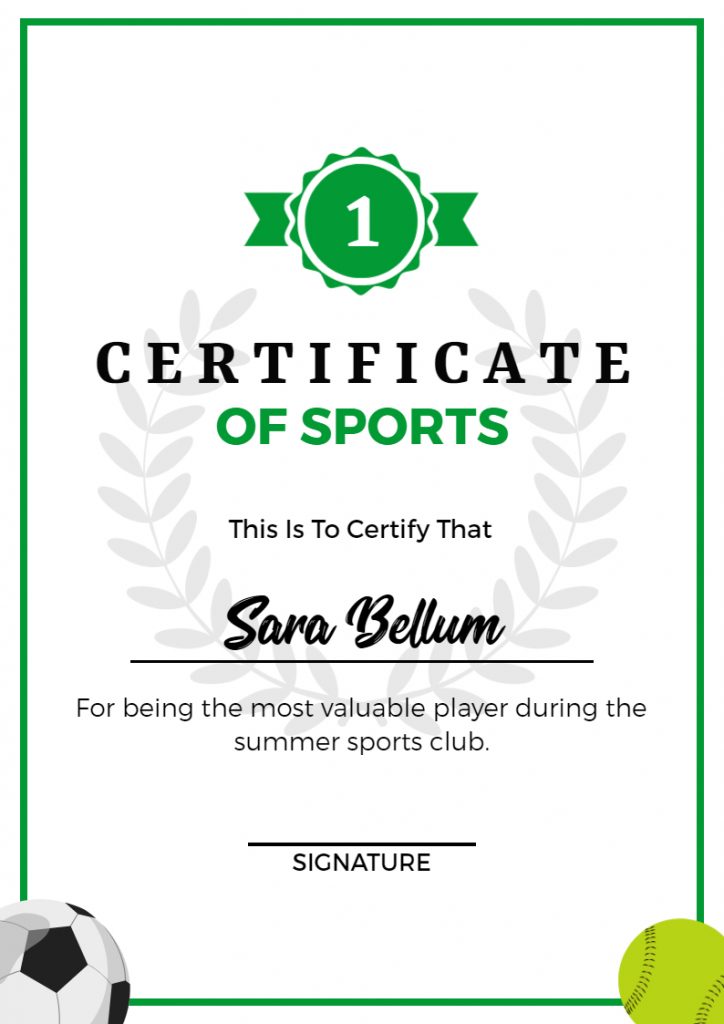 Most Valuable Basketball Player Certificate