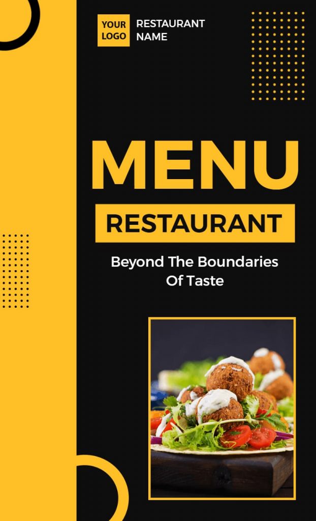 Yellow and Black Illustrative restaurant menu