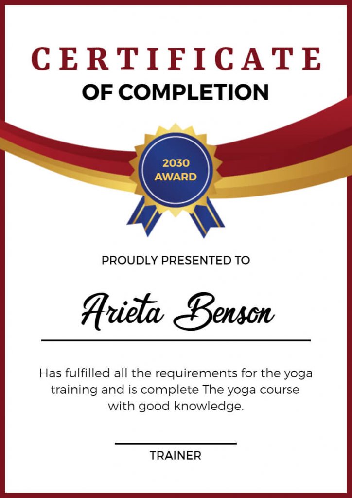 Yoga Training Certificate