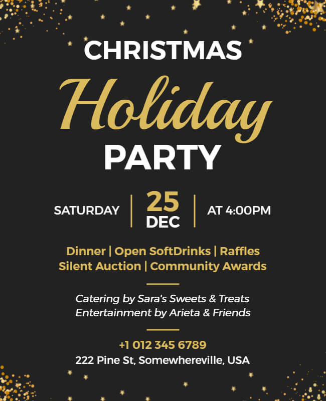 Holiday christmas party flyer
