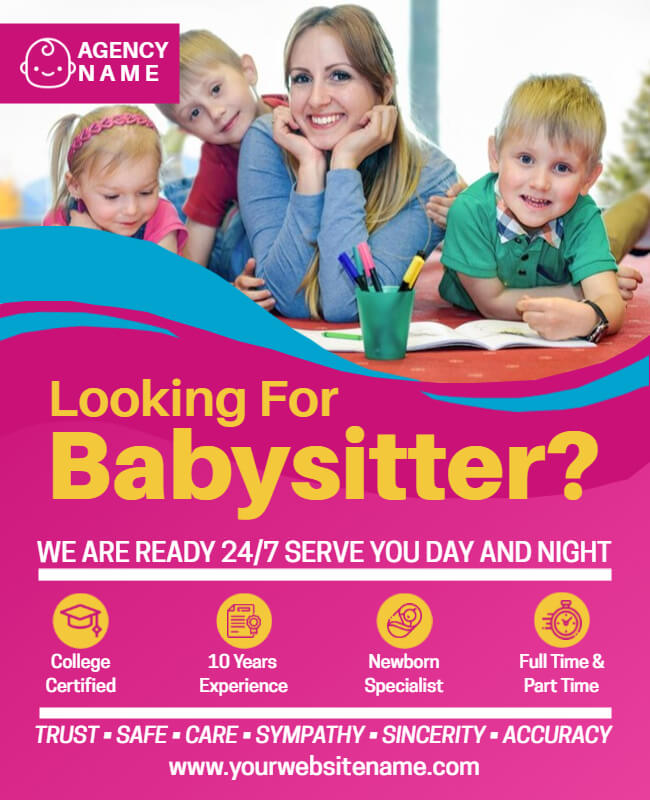 Share Specialty in Babysitting Flyer
