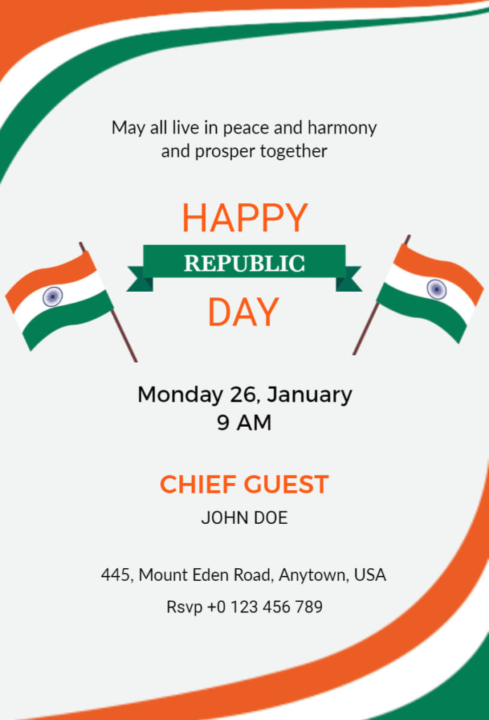 Indian Republic Day invitation 